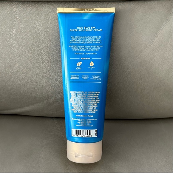 NEW BATH & BODY WORKS TRUE BLUE SPA SUPER RICH BODY CREAM WITH GIFT BAG & BOW - Picture 4 of 5